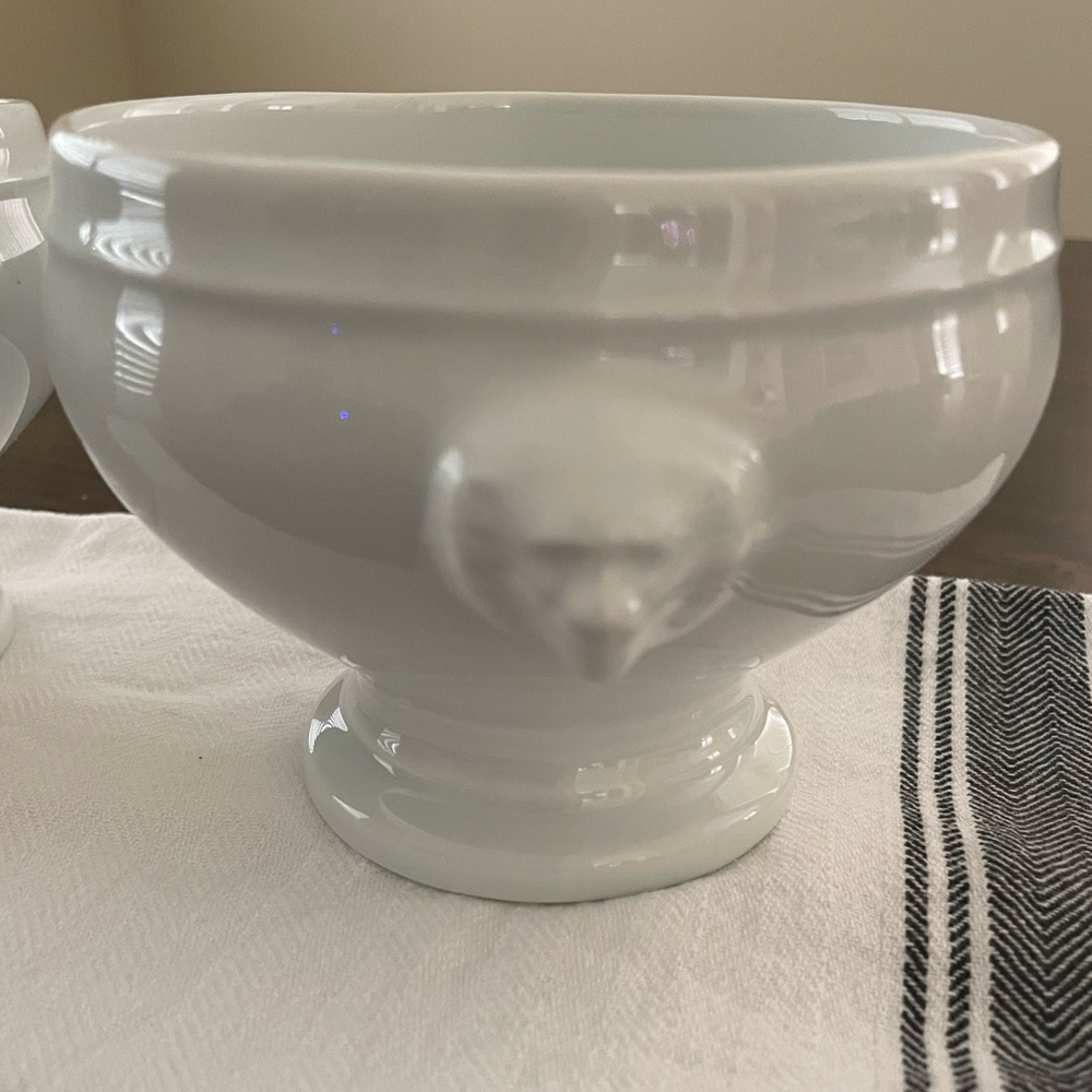Apilco Lion's Head Porcelain Soup Bowl - Set of Two